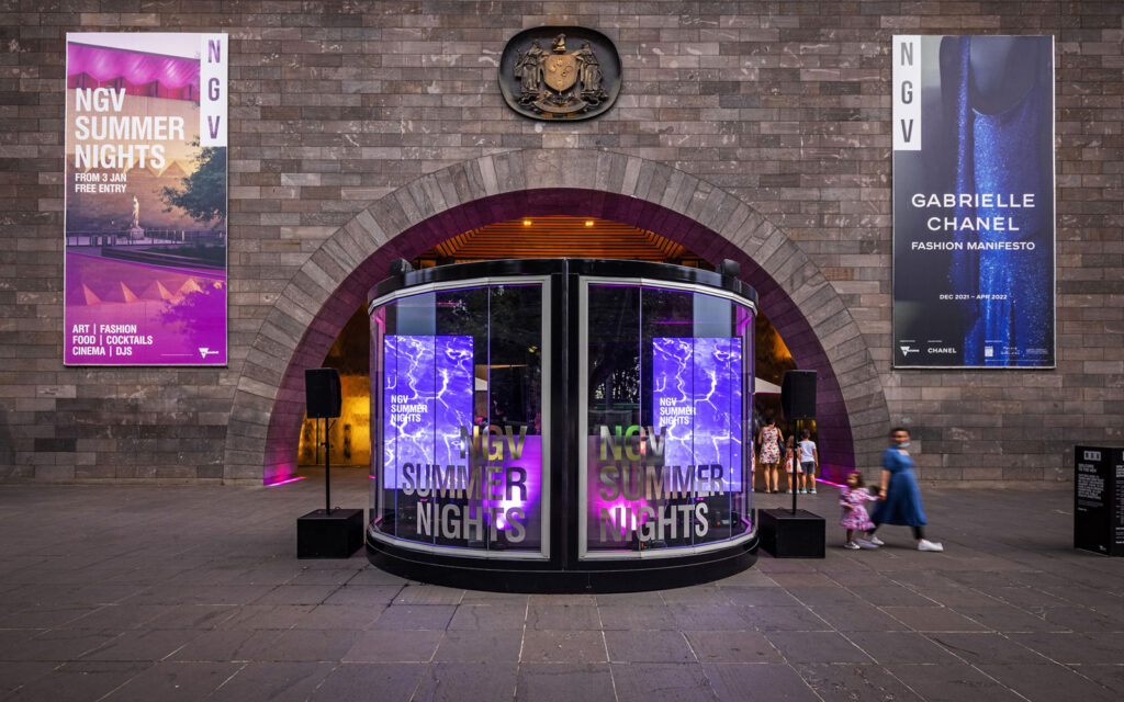 NGV SUMMER NIGHTS SPACECUBE DISPLAY MELBOURNE