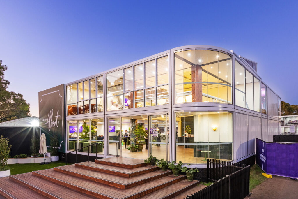 Spacecube two-storey modular structure for The Albert at the 2026 Australian Grand Prix