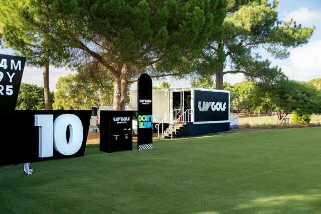 Fantastic to be down at the @livgolf_league at the Grange Golf Course in Adelaide this weekend with @performance54 ⛳️ #livgolf #broadcasting #modularstructures