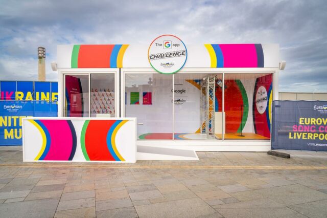 Another exciting build at the 2023 @eurovision competition! @weareamplify and @eventengineering engaged SPACECUBE to build this modular structure for a @google brand activation at the Eurovision Village in Liverpool. A standard cube and mini cube were joined together to create this space with custom branding and signage. 
Reconfigurable + Relocatable + Reusable Modular Structures.
Locally made in the UK.
www.spacecube.com
#Eurovision #UK #BrandActivation #ModularStructures