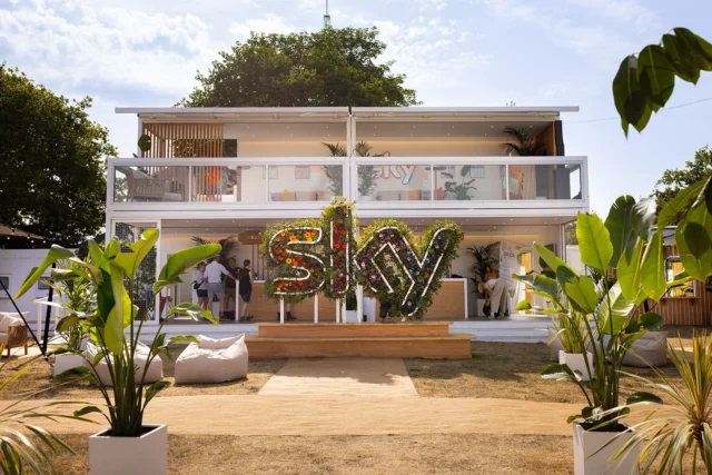 Thank you @rpmltd for including SPACECUBE in this stunning project 'Sky Open House at Isle of Wight'. Using our modular system RPM helped Sky elevate the festival experience for thousands of Isle of Wight attendees with an activation designed to offer festival goers solutions for those, all too familiar, festival pain points. The activation included areas for Instagram moments, a bar, live music, water refills, WIFI, premium bathrooms, charging lockers and an on site stylist.

Built using SPACECUBE's Build System which included a second floor roof terrace, internal stairs and roll out awnings, this standout modular structure had a beautiful premium finish, creatively customised by our client.

#FestivalExperience #BrandActivation #ModularStructure #IsleOfWightFestival2025