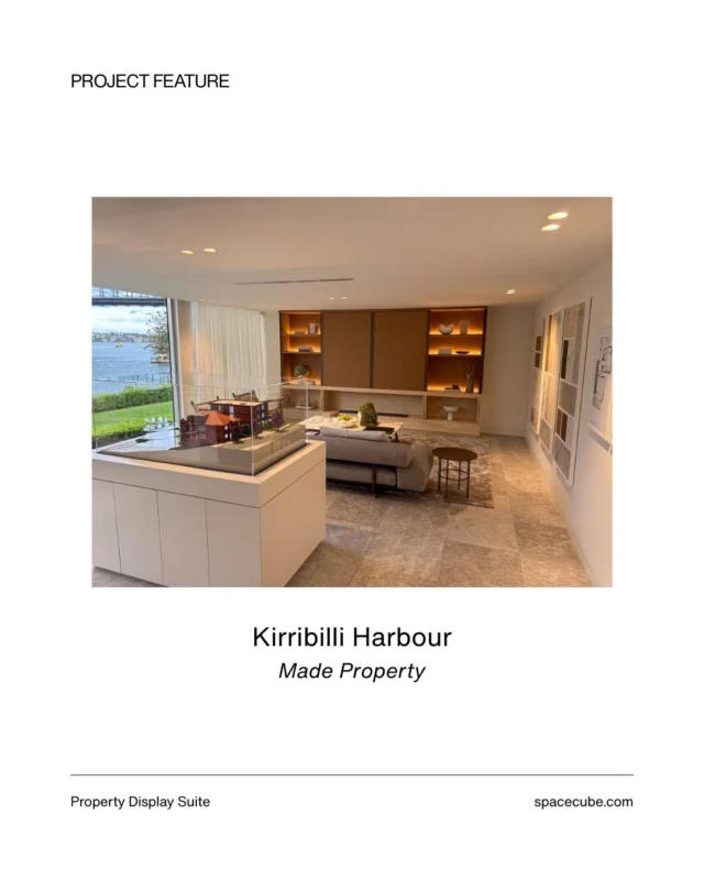 Kirribilli Harbour | A luxurious property display suite by @made.property with an incredible view of the Sydney Harbour Bridge! This modular structure was built by SPACECUBE and impeccably finished by our client. On-site for a 6 month sales cycle.
Get in touch to find out more about this project and our modular solutions for commercial construction 🏗️ 
#PropertyDisplaySuite #ModularBuilding #NotOrdinary