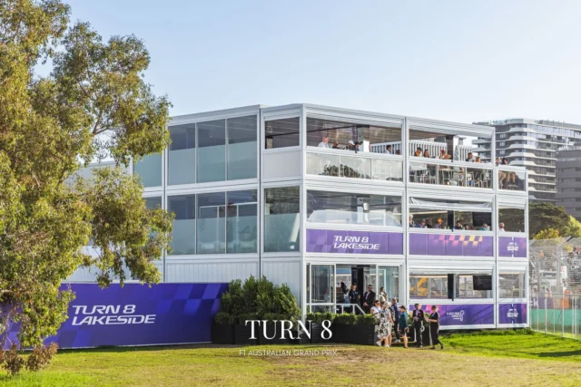 A prominent feature on turn 8 of the Albert Park Circuit is the return of the Turn 8 Lakeside hospitality facility for the F1 Australian Grand Prix. A panoramic view of the racetrack from each level of this multi-level modular structure, built using the SPACECUBE Build System. Reused and reconfigured from previous years events, our proven sustainable solution has been working with the F1 Australian Grand Prix for over a decade 🏎️🏁
@ausgp @_iedm 
Scalable. Sustainable. Simpler.
#AusGP #F1 #ModularStructures #NotOrdinary