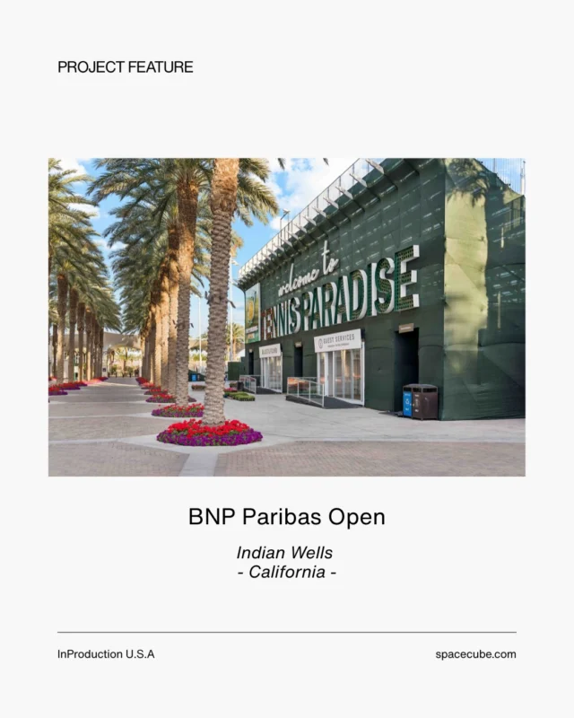 A smart and simple solution for activating under-grandstand space at the @bnpparibasopen - thanks to our U.S partners @inproevents for utilising SPACECUBE’s modular system 🏗️ 
#IndianWells #Grandstand #ModularSolutions